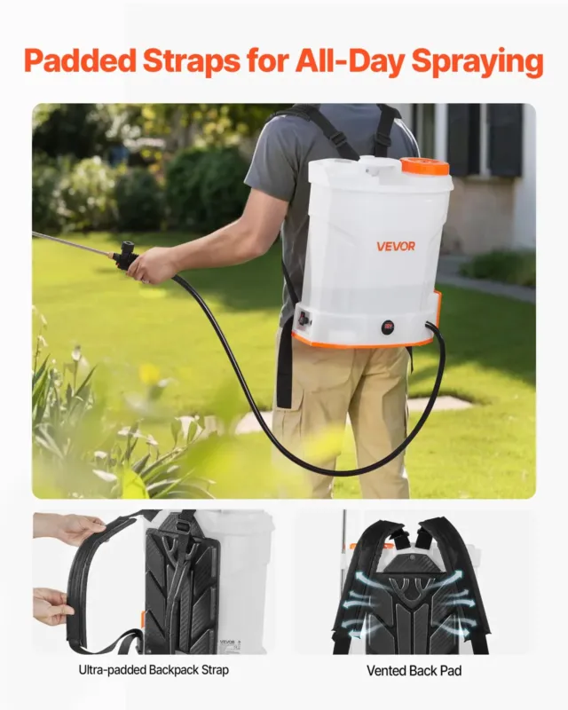 Akutoitel seljakottpihusti, 12 L, 1,2 m