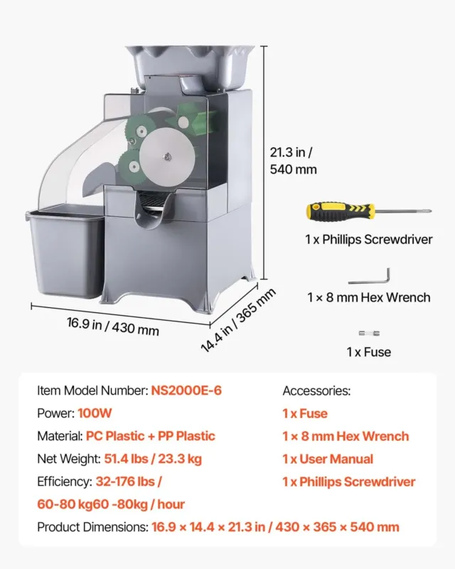 Apelsinipress 100 W, kraani pole