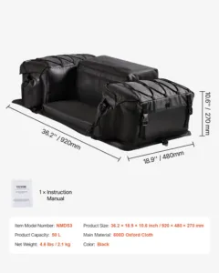 ATV tagumine hoiukott, 50 L, 2,1 kg — pilt 7