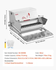 Automaatne kanade söötja, 11,3 kg, 450 g — pilt 7