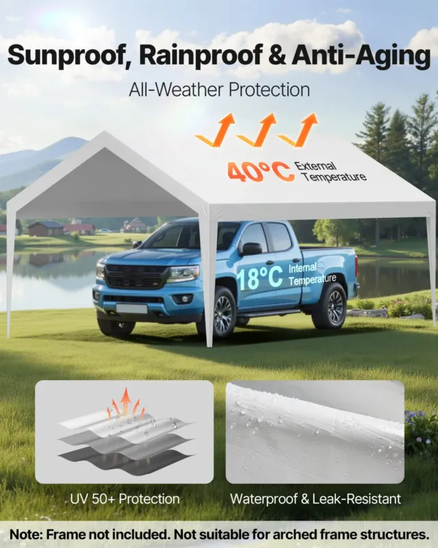 Autovarjualuse asendusvarikatus, 3,6 x 6 m, 210 g