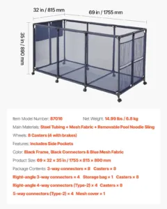Basseini hoiukast, 175,5 x 81,5 x 89 cm, 6,8 kg — pilt 7