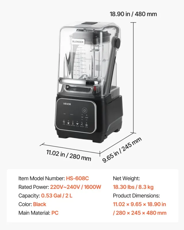 Blender 2 L, 2200 W, HS-608C
