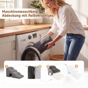 Lemmikloomatrepp koerale, 4 astet, 43 cm, pestav kate, hall — pilt 1
