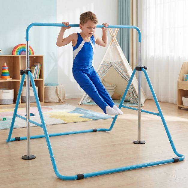 Laste võimlemiskang, kokkupandav, reguleeritav kõrgus 90–130 cm, sinine
