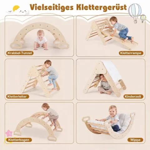 Montessori ronimiskomplekt 3-ühes: kolmnurk, kaar ja kaldtee