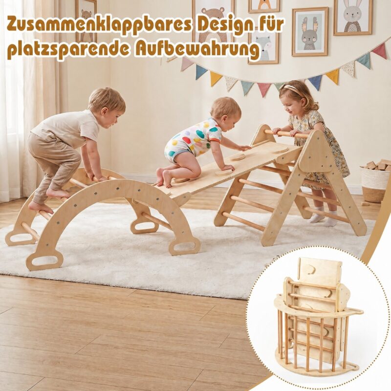 Montessori ronimiskomplekt 3-ühes: kolmnurk, kaar ja kaldtee