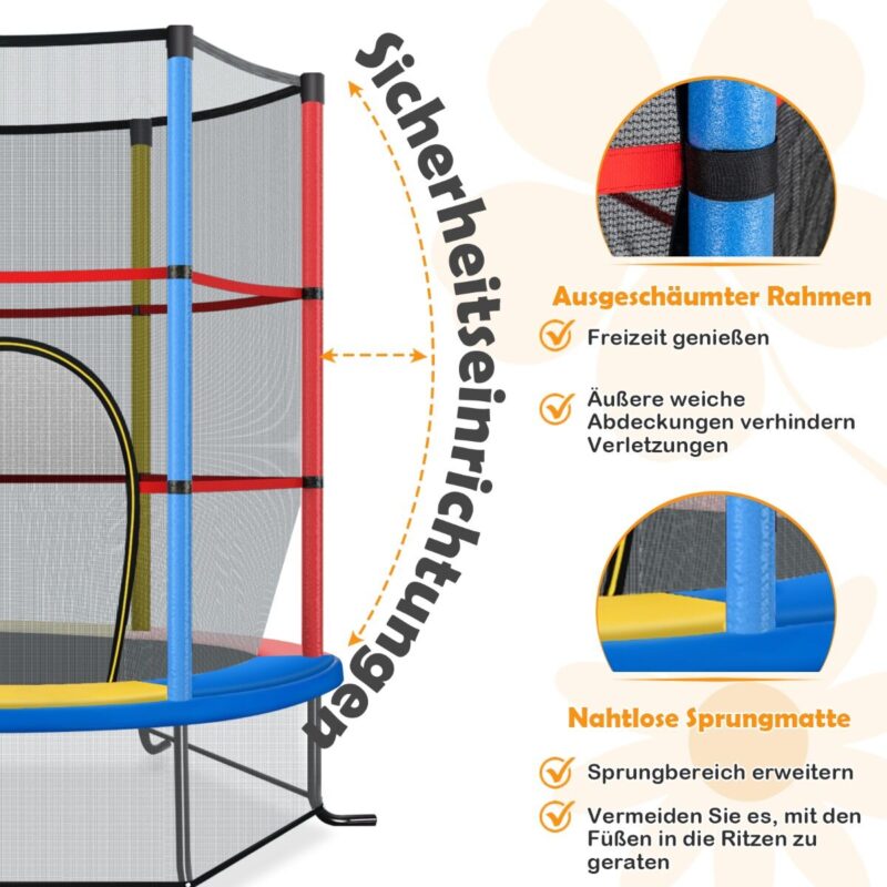 Laste batuut turvavõrguga, Ø 140 cm, alates 3 a