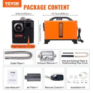 Diesel Air Heater All-in-one 12V 5-8KW Bluetooth App LCD for Car RV Air Heating Air — pilt 7