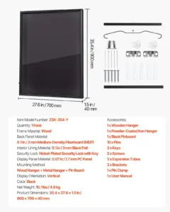 Dressipluusist raamiga vitriinkapp, 90 x 70 x 4 cm, 3 mm — pilt 7