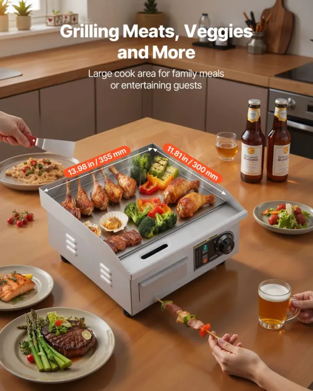 Elektriline grillplaat 355 x 300 mm, 2000 W