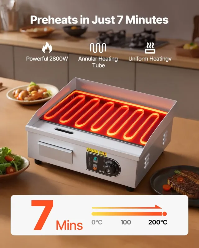 Elektriline grillplaat 450 x 300 mm, 2800 W