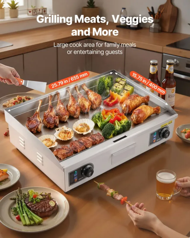 Elektriline grillplaat 655 x 400 mm, 4000 W