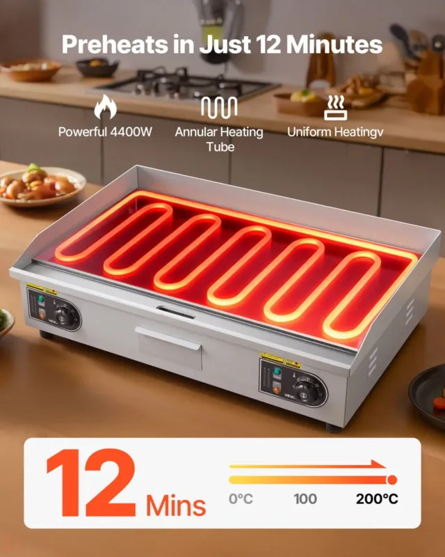 Elektriline grillplaat 725 x 400 mm, 4400 W