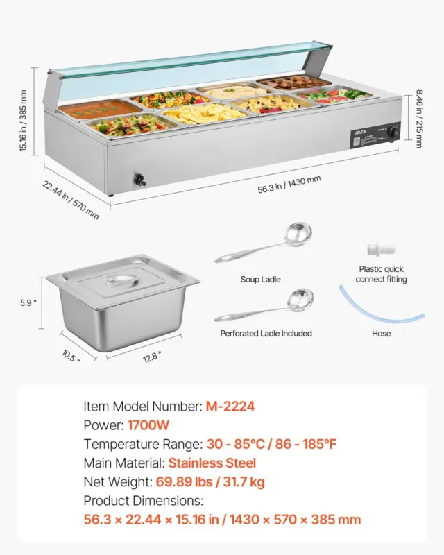 Elektriline toidusoojendaja 1700 W
