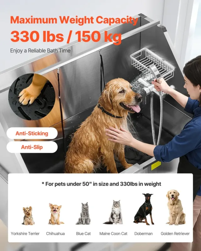 Elektriline tõstekäru koerte pesujaam, 127 cm, 150 kg
