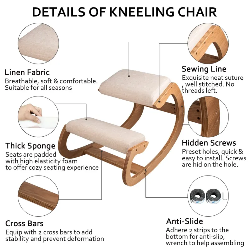 Ergonoomiline põlvitustool, 99,8 kg, 7 cm