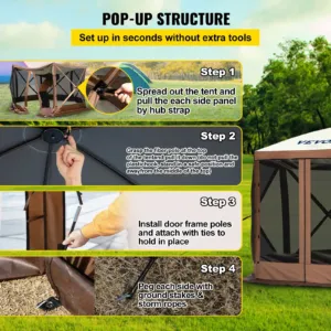 Gazebo ekraaniga telk, 3,05 x 3,05 m, 16 kg — pilt 4