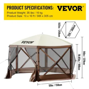 Gazebo ekraaniga telk, 3,05 x 3,05 m, 16 kg — pilt 7