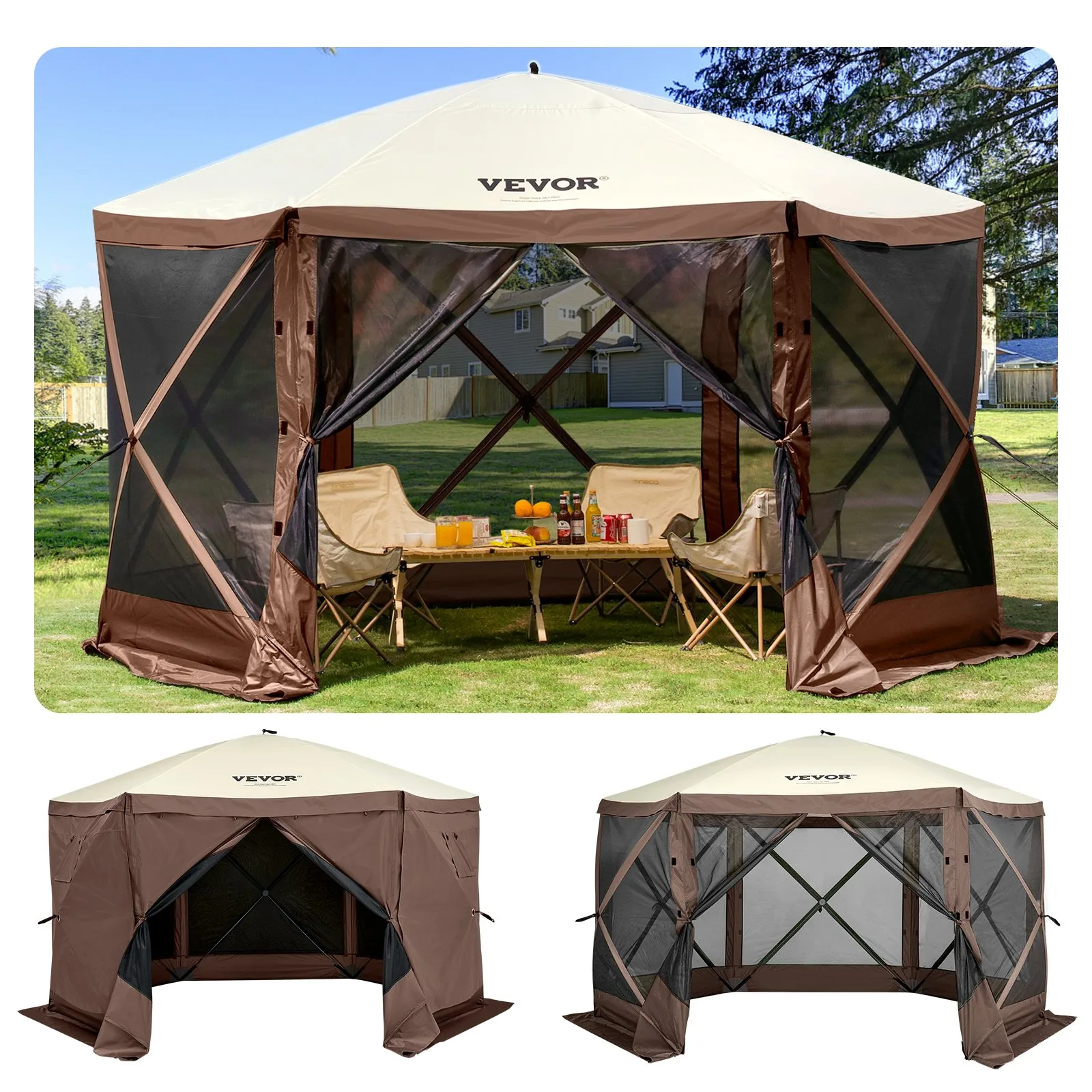 Gazebo ekraaniga telk, 3,66 x 3,66 m
