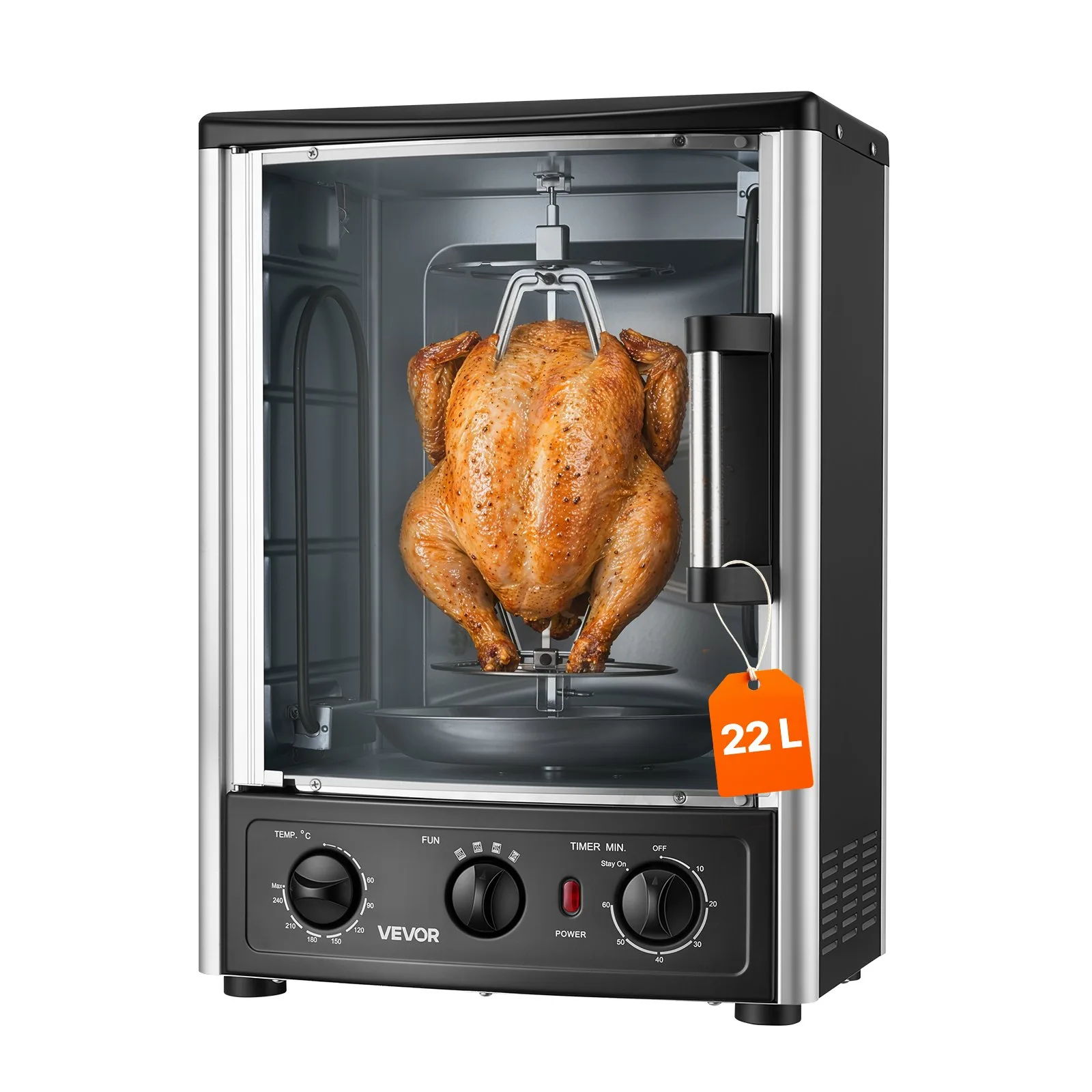Vertikaalne pöörlev ahi 22L shawarma-masin, 22 L, 1500 W