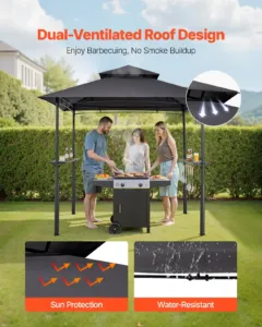 Grillvarikatus, 2,43 x 1,5 m, 2430 x 1500 x 2500 mm — pilt 3