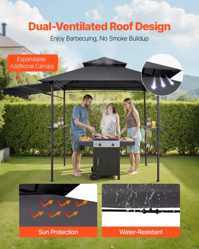 Grillvarikatus, 2,43 x 1,5 m, 2430 x 1500 x 2500 mm