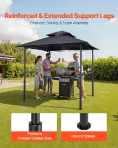 Grillvarikatus, 2,43 x 1,5 m, 2430 x 1500 x 2500 mm — pilt 4