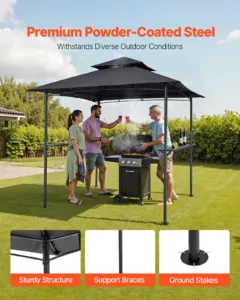 Grillvarikatus, 2,43 x 1,5 m, 2430 x 1500 x 2500 mm — pilt 4