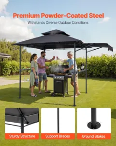 Grillvarikatus, 2,43 x 1,5 m, 2430 x 1500 x 2500 mm — pilt 4