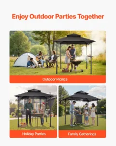 Grillvarikatus, 2,43 x 1,5 m, 2430 x 1500 x 2500 mm — pilt 6