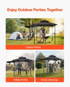 Grillvarikatus, 2,43 x 1,5 m, 2430 x 1500 x 2500 mm — pilt 6