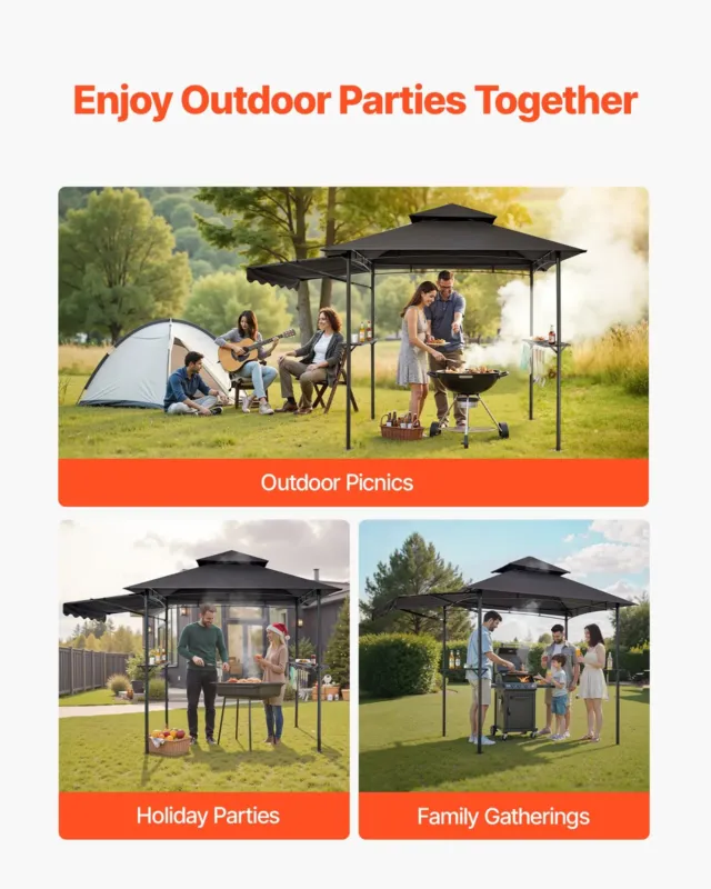 Grillvarikatus, 2,43 x 1,5 m, 2430 x 1500 x 2500 mm