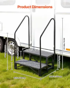 Haagissuvila trepp kahekordsete käsipuudega, 300 kg, 740 x 530 x 1120 mm — pilt 3