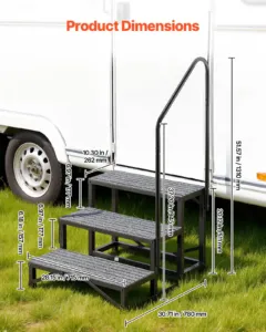 Haagissuvila trepp käsipuuga, 300 kg, 715 x 780 x 1310 mm — pilt 3