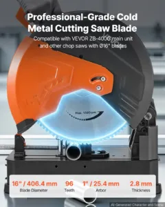 Hakkimissae tera 406,4 mm 96 hambaga kermetotsaga metallist külmlõike — pilt 2