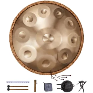 Handpan Drum 55,9 cm 10 nooti D-moll käsitrumm nuiaga — pilt 1