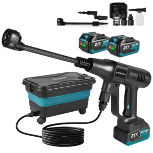 Harjadeta survepesur, 3500 W, 200 bar, hall, 2 akut ja laadija, 22 L ämbriga — pilt 2