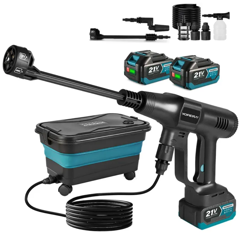 Harjadeta survepesur, 3500 W, 200 bar, must, 2 akut ja laadija, 22 L ämbriga