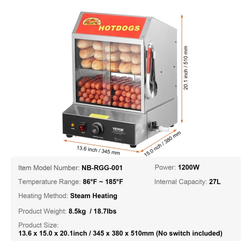 Hot dogi aurutaja 27 L, 2 tasandit