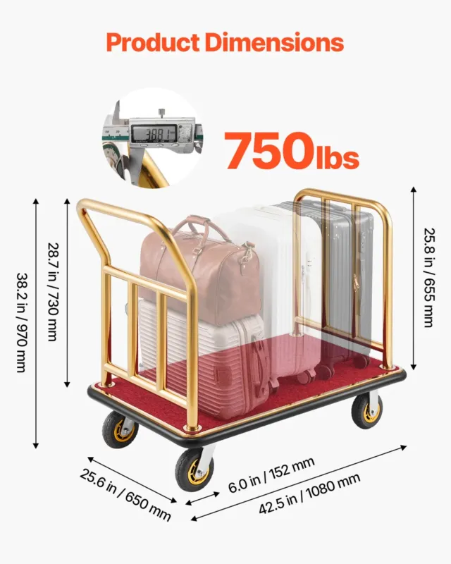 Hotelli pagasikäru, 340,19 kg, 152 mm
