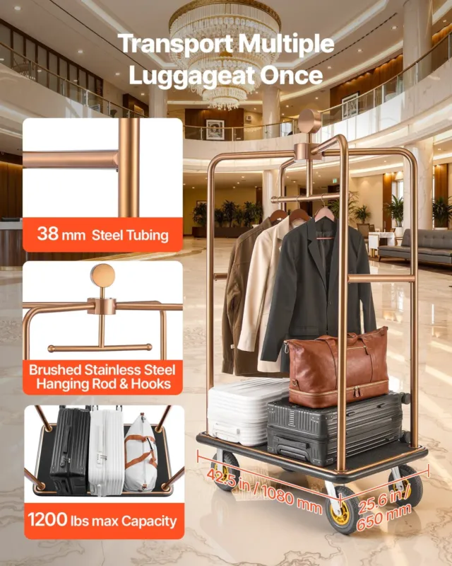Hotelli pagasikäru, 544,31 kg, 203 mm