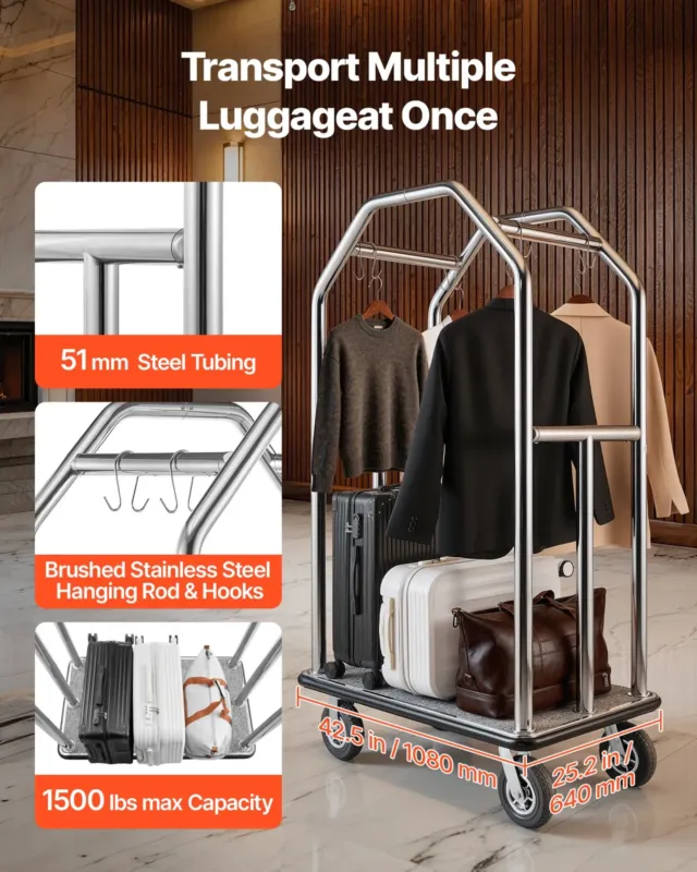 Hotelli pagasikäru, 680,39 kg, 203 mm