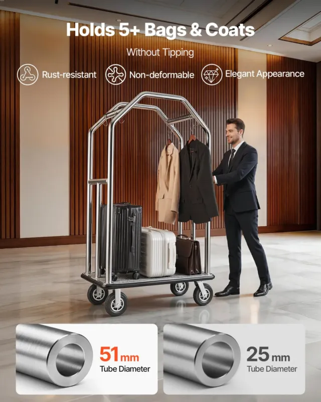 Hotelli pagasikäru, 680,39 kg, 203 mm