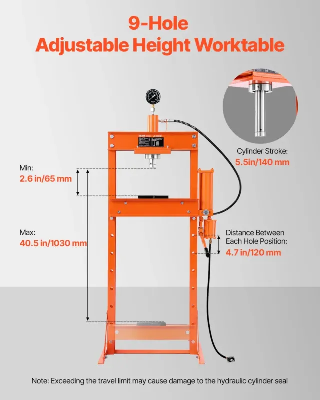Hüdrauliline töökojapress, 1030 mm, 86,35 kg