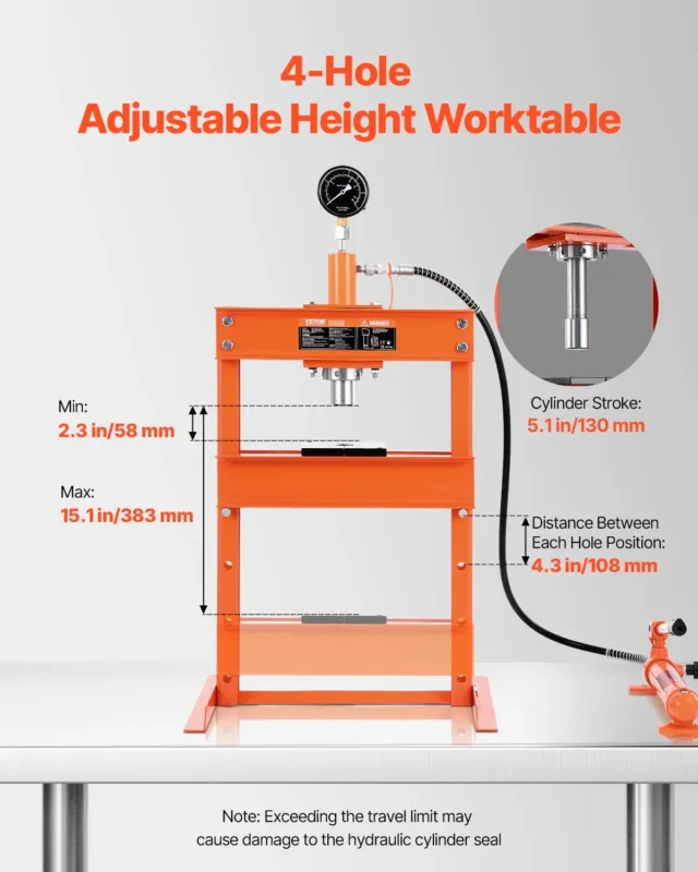 Hüdrauliline töökojapress, 383 mm, 39,7 kg
