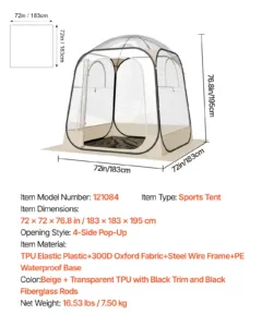 Hüpiktelk, 1,83 x 1,83 m, 0,15 mm — pilt 7