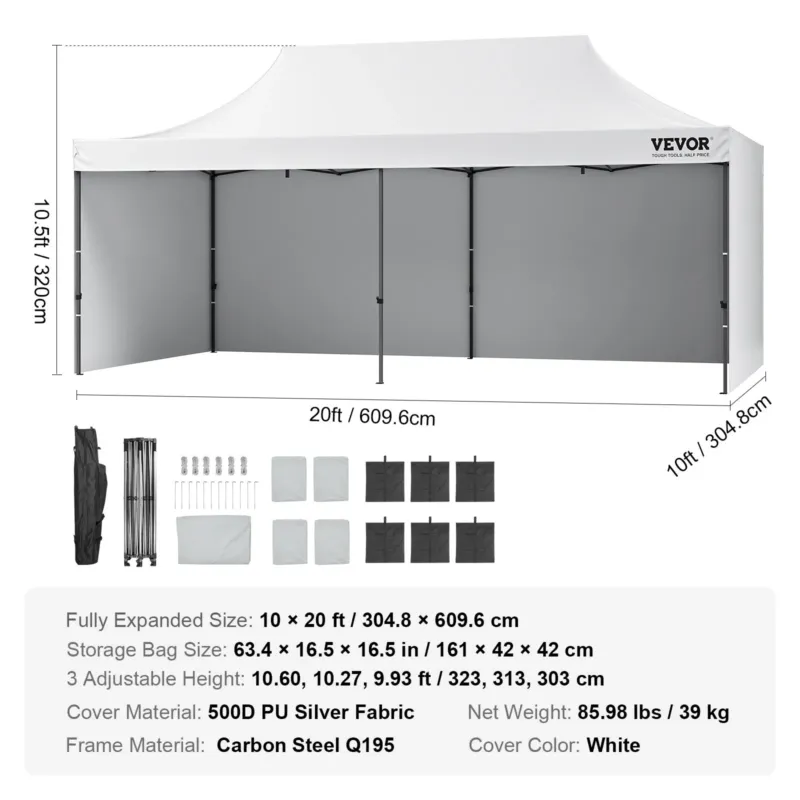 Hüpiktelk, 3,05 x 6,1 m, 161 x 41,9 x 41,9 cm