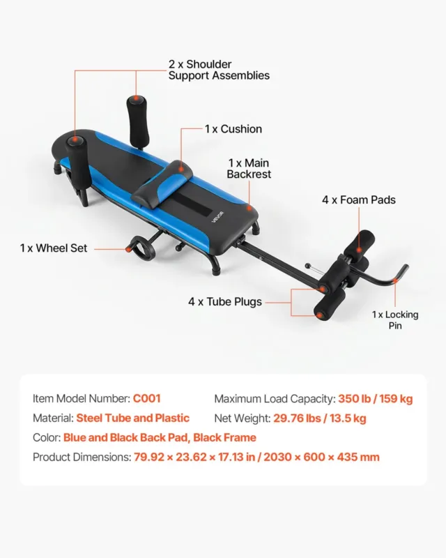 Inversioonilaud, 159 kg, 1,85 m