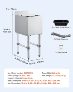 Jääkast ärikasutuseks, 28 L, 305 x 482 x 850 mm — pilt 7